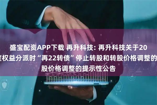 盛宝配资APP下载 再升科技: 再升科技关于2025年半年度权益分派时“再22转债”停止转股和转股价格调整的提示性公告