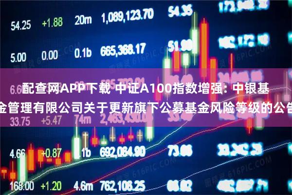 配查网APP下载 中证A100指数增强: 中银基金管理有限公司关于更新旗下公募基金风险等级的公告