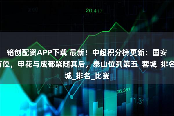 铭创配资APP下载 最新！中超积分榜更新：国安稳居首位，申花与成都紧随其后，泰山位列第五_蓉城_排名_比赛